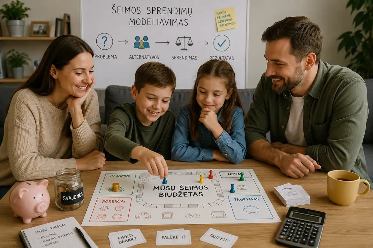 Kaip ugdyti vaikų finansinį atsparumą: šeimos sprendimų modeliavimas
